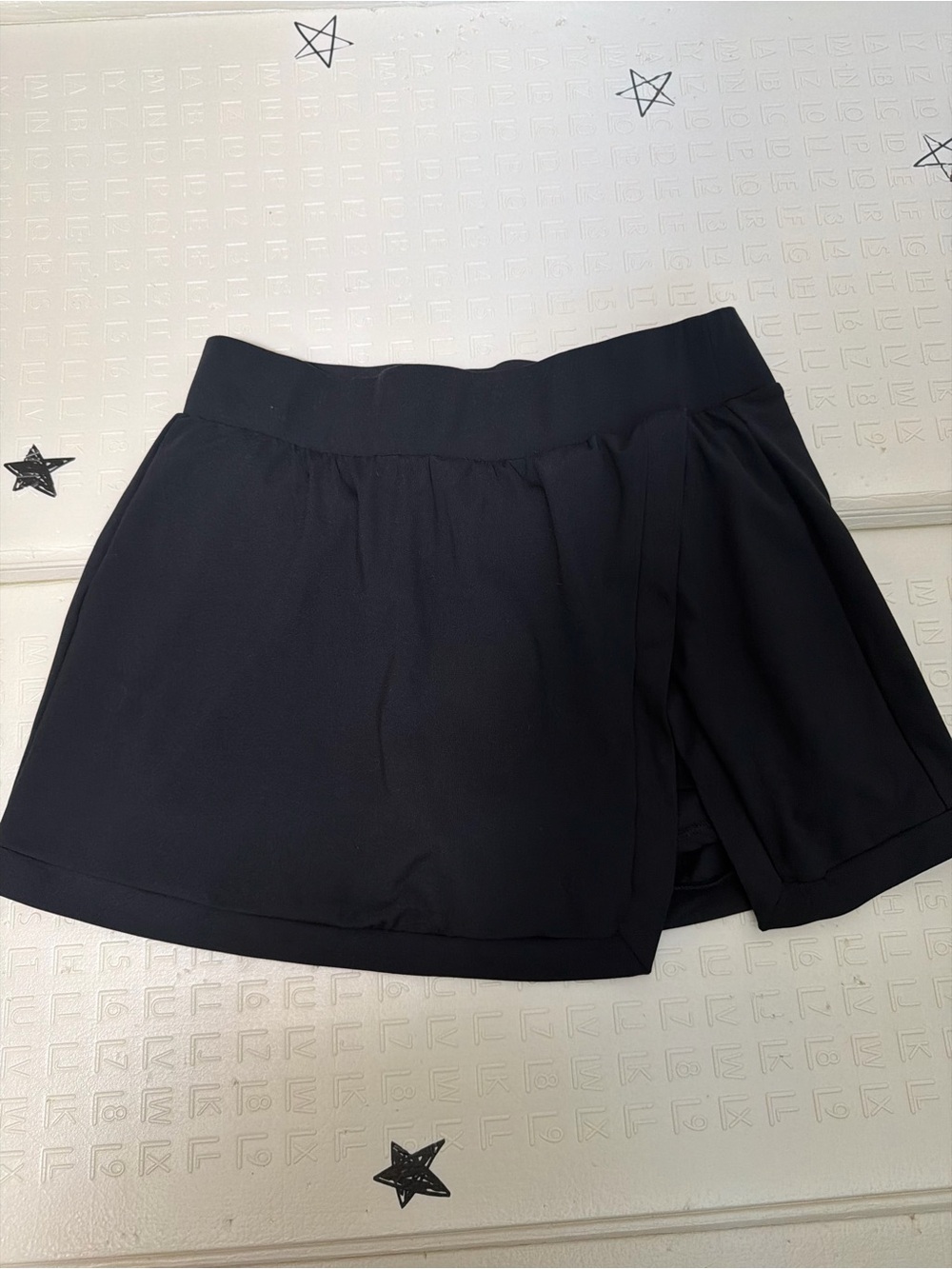 Velocity Black Athletic Skort with Overlap Panel